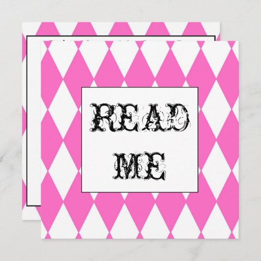 Quadratische Harlekin-Alice-Einladung Einladung (Vorne/Hinten)