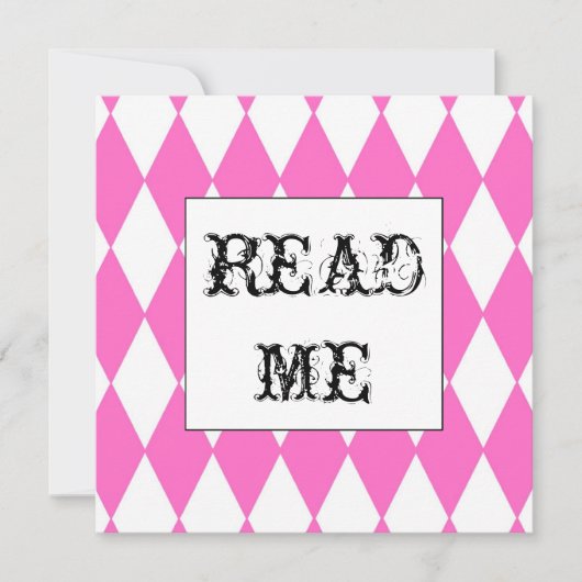 Quadratische Harlekin-Alice-Einladung Einladung (Vorderseite)