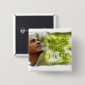 Quadratische Knopf-Hoffnung ist hier Button (Vorne & Hinten)