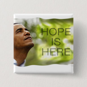 Quadratische Knopf-Hoffnung ist hier Button