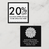 quadratische Kuponkarte Rabattkarte (Vorne/Hinten)