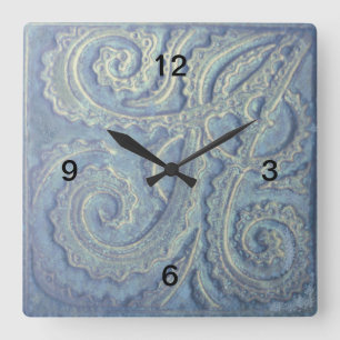 Quadratische Minimalistische Uhr Blaue Ferkel-Abbi