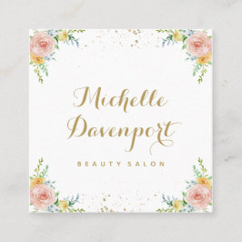 Quadratische mit BlumenVisitenkarte des Aquarells Quadratische Visitenkarte