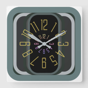 quadratische moderne Retro-Wanduhr Wanduhr