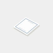 Quadratische professionelle staubblaue Rand-Papete Post-it Klebezettel (angewinkelt)
