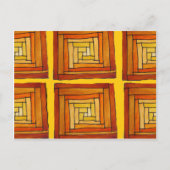 quadratische Retrografik Deko braunes Muster Postkarte (Vorderseite)