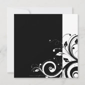 Quadratische Schwarz-Weiß-Umdrehung Party Einladun Einladung (Rückseite)