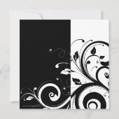 Quadratische Schwarz-Weiß-Umdrehung Party Einladun Einladung (Rückseite)