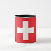 Quadratische Schweizer Flaggen-Tasse Tasse (Zentrum)