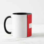 Quadratische Schweizer Flaggen-Tasse Tasse (Links)