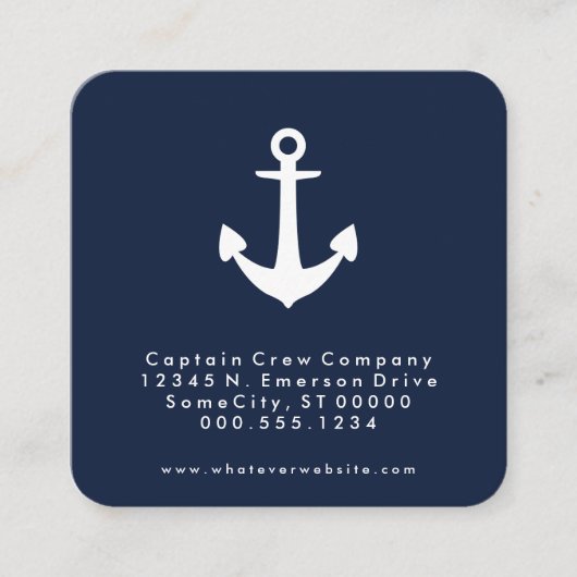 quadratische Seeankerverabredungs-Erinnerung Terminkarte (Vorderseite)