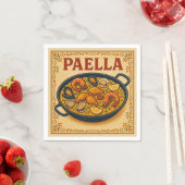 Quadratische Serviette (Paella, Retro-Stil) (Beispiel)