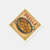 Quadratische Serviette (Paella, Retro-Stil) (Ecke)