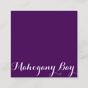 Quadratische Skript-Visitenkarte in der Aubergine Visitenkarte