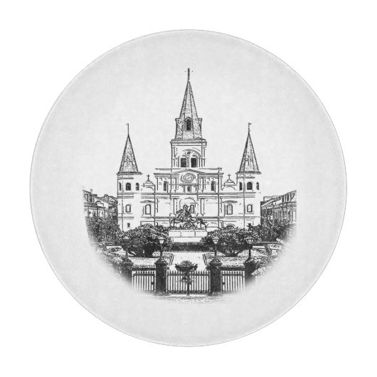 Quadratische St. Louis Kathedrale New Orleans Schneidebrett (Vorderseite)