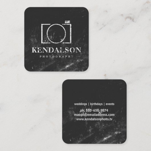 Quadratische Tafel-Fotografie Visitenkarte (Vorne/Hinten)