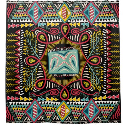 Quadratische Tasche, Schal, Textilien. Abstrakt Duschvorhang (Vorderseite)