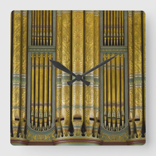 Quadratische Uhr der Orgelpfeifen (Vorderseite)