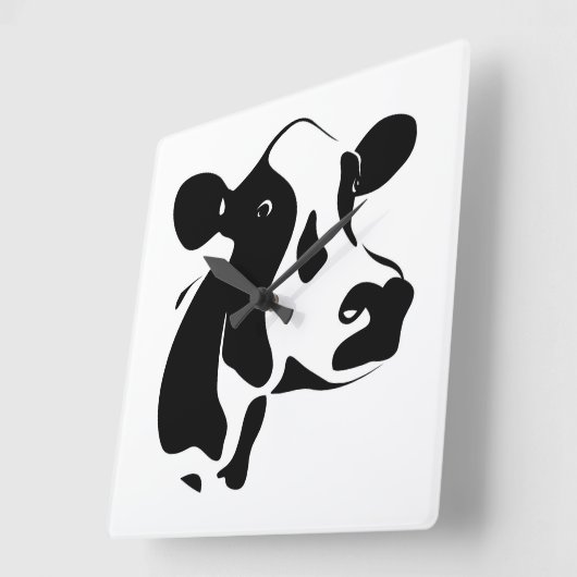 Quadratische Uhr-Kuh Quadratische Wanduhr (Winkel)