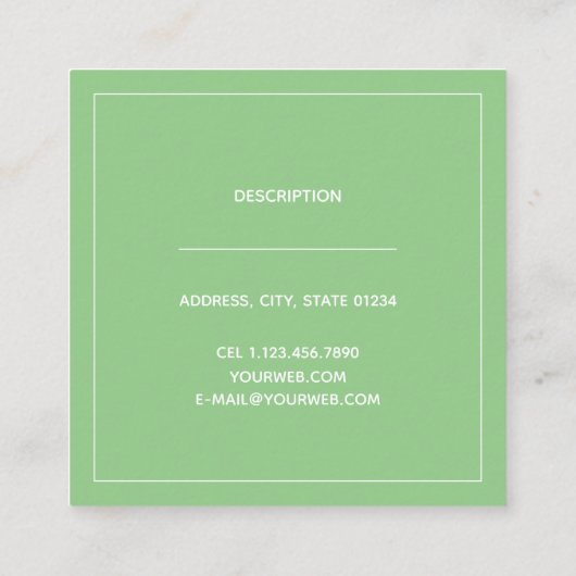 Quadratische Visitenkarte (Rückseite)