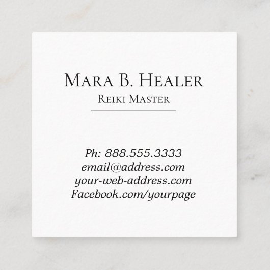 *~* QUADRATISCHE VISITENKARTE (Rückseite)