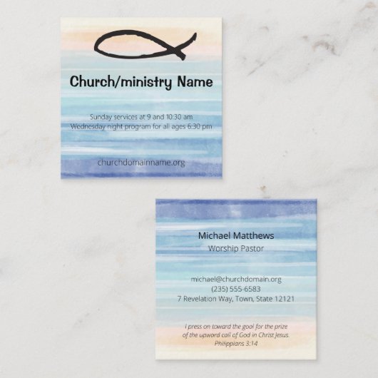 Quadratische Visitenkarte für Kirche oder (Vorne/Hinten)