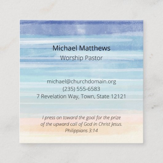 Quadratische Visitenkarte für Kirche oder (Rückseite)