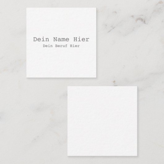 Quadratische Visitenkarte Selbst Gestalten Vorlage (Vorne/Hinten)