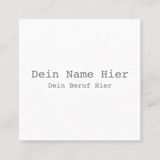 Quadratische Visitenkarte Selbst Gestalten Vorlage (Vorderseite)