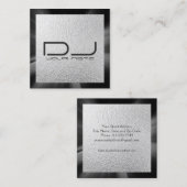 Quadratische Visitenkarte silberne Folie DJ (Vorne/Hinten)