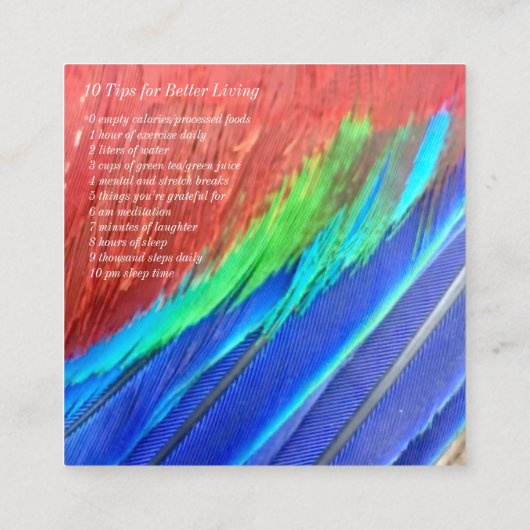 Quadratische Visitenkartefront und -rückseite Visitenkarte (Rückseite)