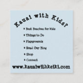 Quadratische Visitenkarten Quadratische Visitenkarte (Rückseite)