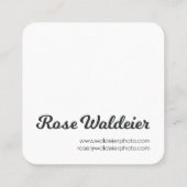 Quadratische Visitenkarten Quadratische Visitenkarte (Rückseite)