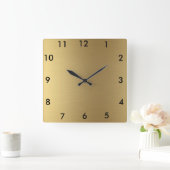 Quadratische Wanduhr-Goldfarbe Wanduhr (Zuhause)