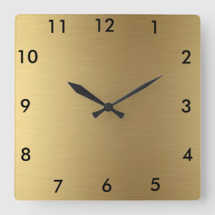 Quadratische Wanduhr-Goldfarbe Wanduhr