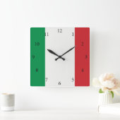 Quadratische Wanduhr Italien Fahne (Zuhause)