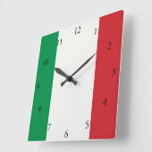 Quadratische Wanduhr Italien Fahne (Winkel)