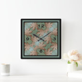 quadratische Wanduhr mit Ahorn-Blätter (Zuhause)