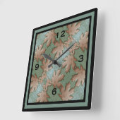 quadratische Wanduhr mit Ahorn-Blätter (Winkel)
