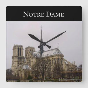 Quadratische Wanduhr Notre Dames