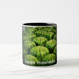 Quadratische Wassermelone Zweifarbige Tasse