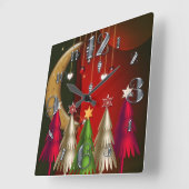 Quadratische Weihnachtsbaum-und Flitter-Uhr Wanduhr (Winkel)