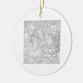 Quadratische weiße angrenzende Fotos Keramik Ornament (Links)