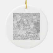 Quadratische weiße angrenzende Fotos Keramik Ornament (Hinten)