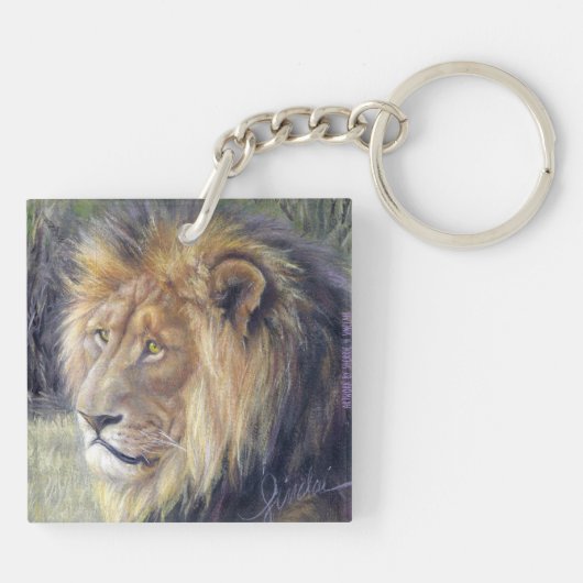 Quadratischer AcrylSchlüsselanhänger mit Schlüsselanhänger (Rückseite)