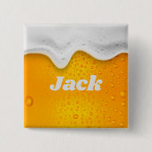 Quadratischer, anpassbarer Bierknopf Button (Vorderseite)