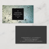 Quadratischer Aufkleber 01a - regnen Sie auf Visitenkarte (Vorne/Hinten)