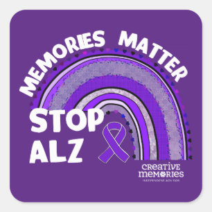 Quadratischer Aufkleber Alzheimer's Association Lo