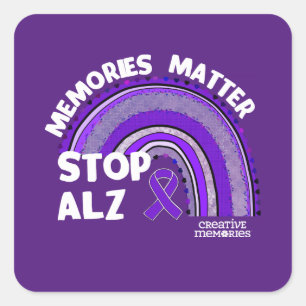 Quadratischer Aufkleber Alzheimer's Association Lo