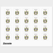 Quadratischer Aufkleber Doyle Nachname und Wappen (Blatt)